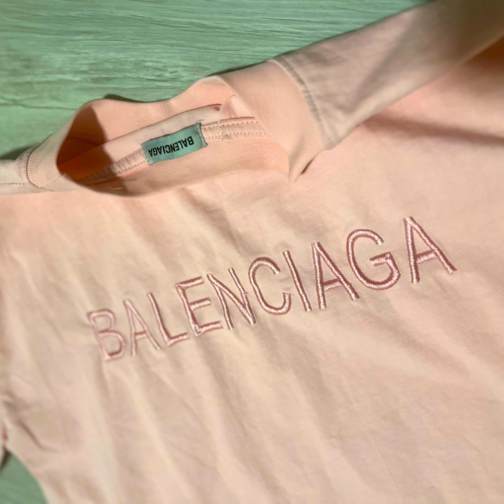 Pink embroidery front/back Balenciaga tee